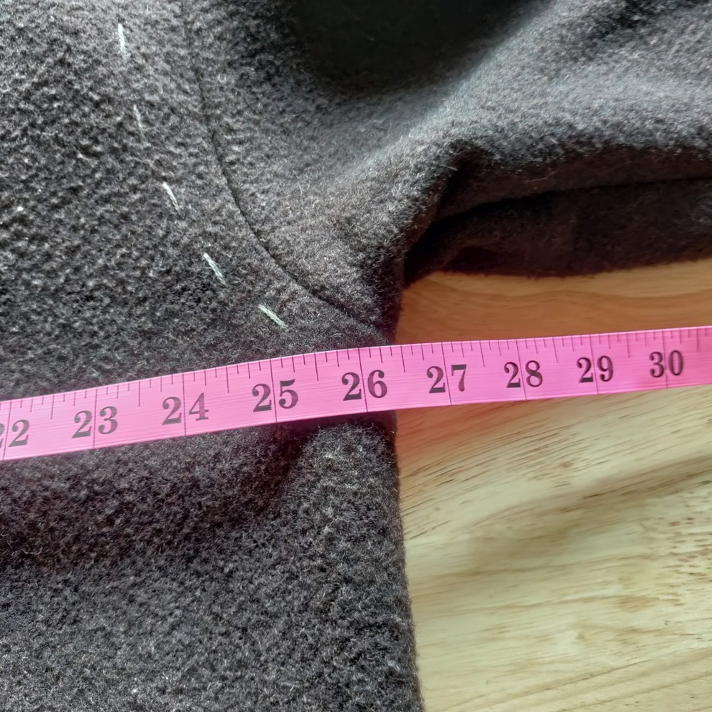 United Colors of Benetton Vintage Wool Hooded Toggle Coat Brown Made in Italy 42 - Picture 5 of 7